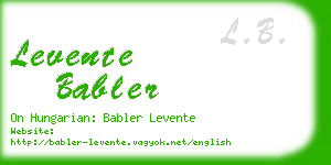 levente babler business card